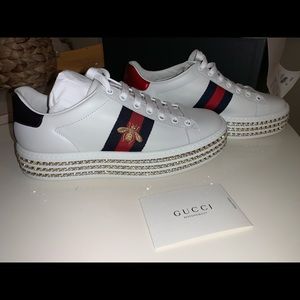BRAND NEW AUTHENTIC Gucci Ace Sneaker w Crystal